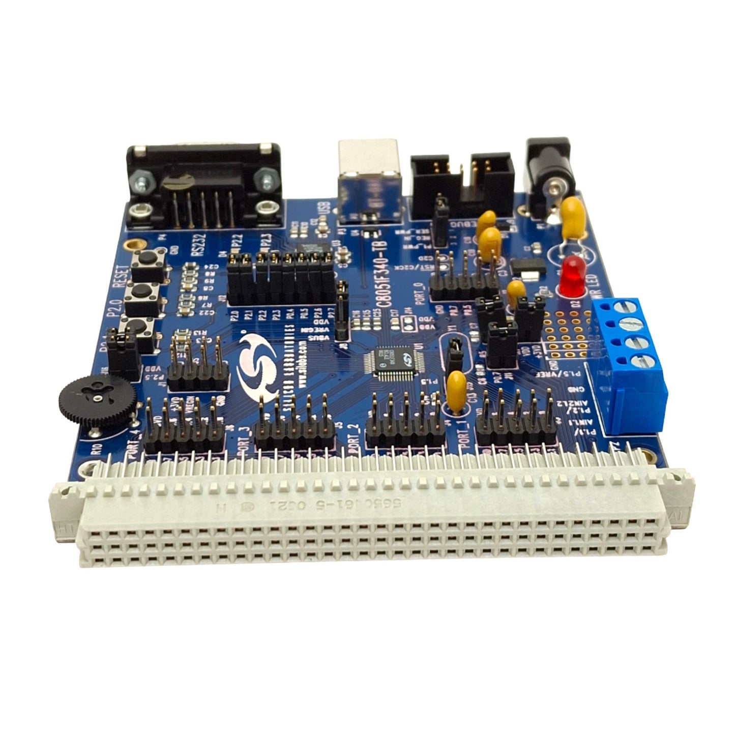 Used Silicon Laboratories C8051F340-TB Development Board, 8051 8-bit CPU, USB, RS232