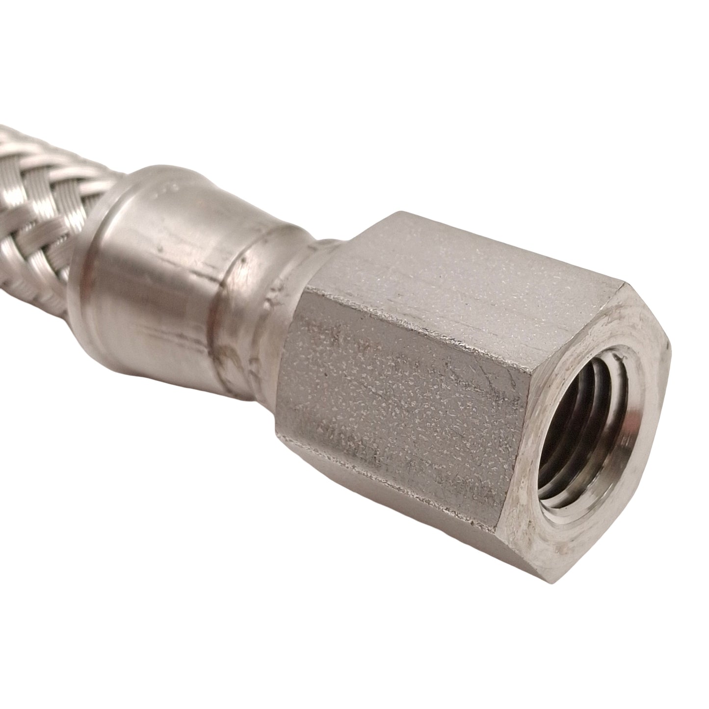 Used Swagelok SS-FM4PM4PF4-24 Stainless Steel Convoluted Hose, 1/4NPT Male-Female 24"