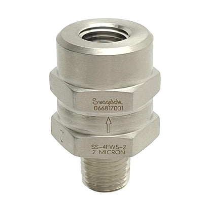 New – Open box Swagelok SS-4FW5-2 Stainless Steel Inline Filter, 2µm, 1/4in Male to Female