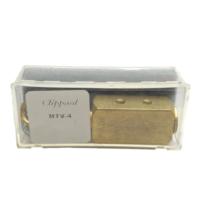 New Clippard MTV-4 Brass Toggle Air Control Valve, 2-Position 5-Port, N/C, 10-32