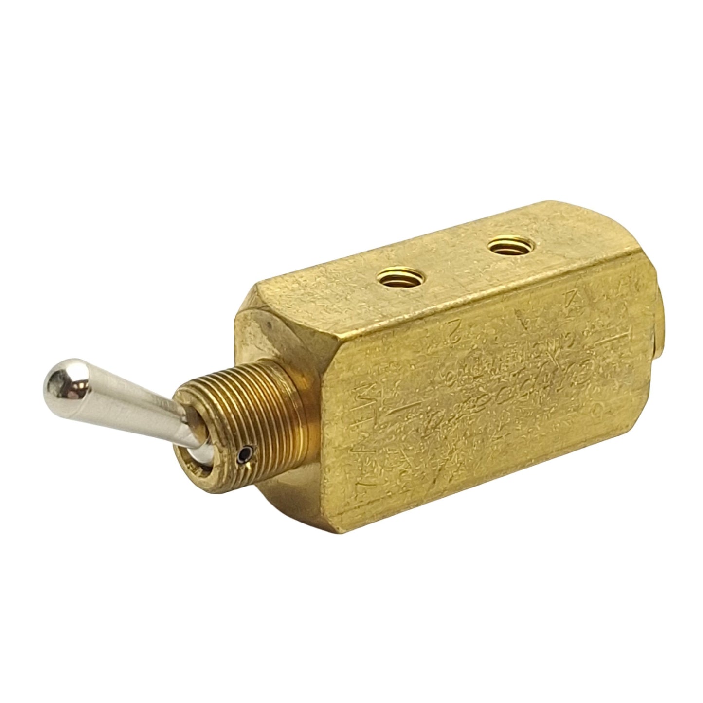 New Clippard MTV-4 Brass Toggle Air Control Valve, 2-Position 5-Port, N/C, 10-32