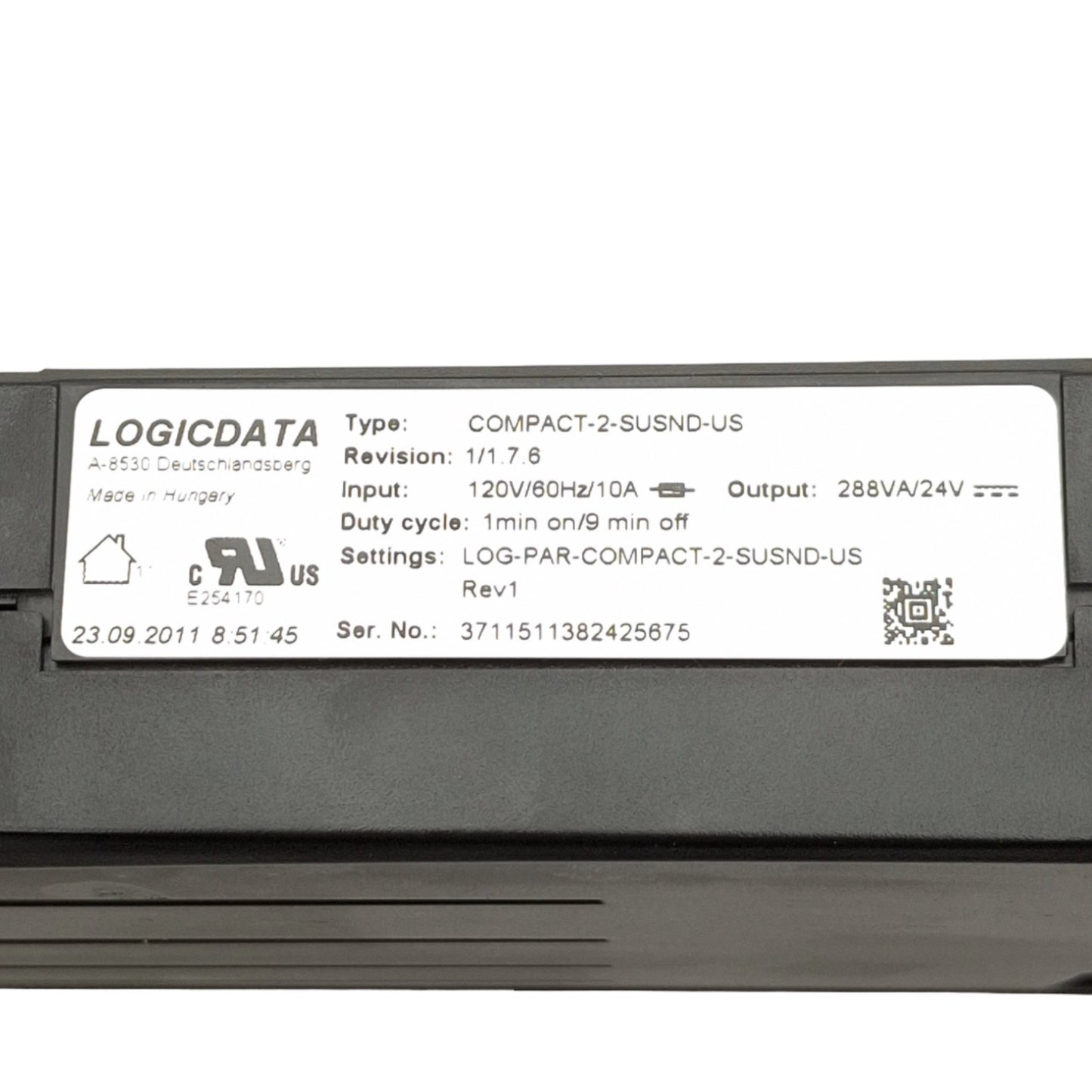 Used LOGICDATA COMPACT-2-SUSND-US Lift System Controller, 120VAC In, 228VAC/24VDC Out