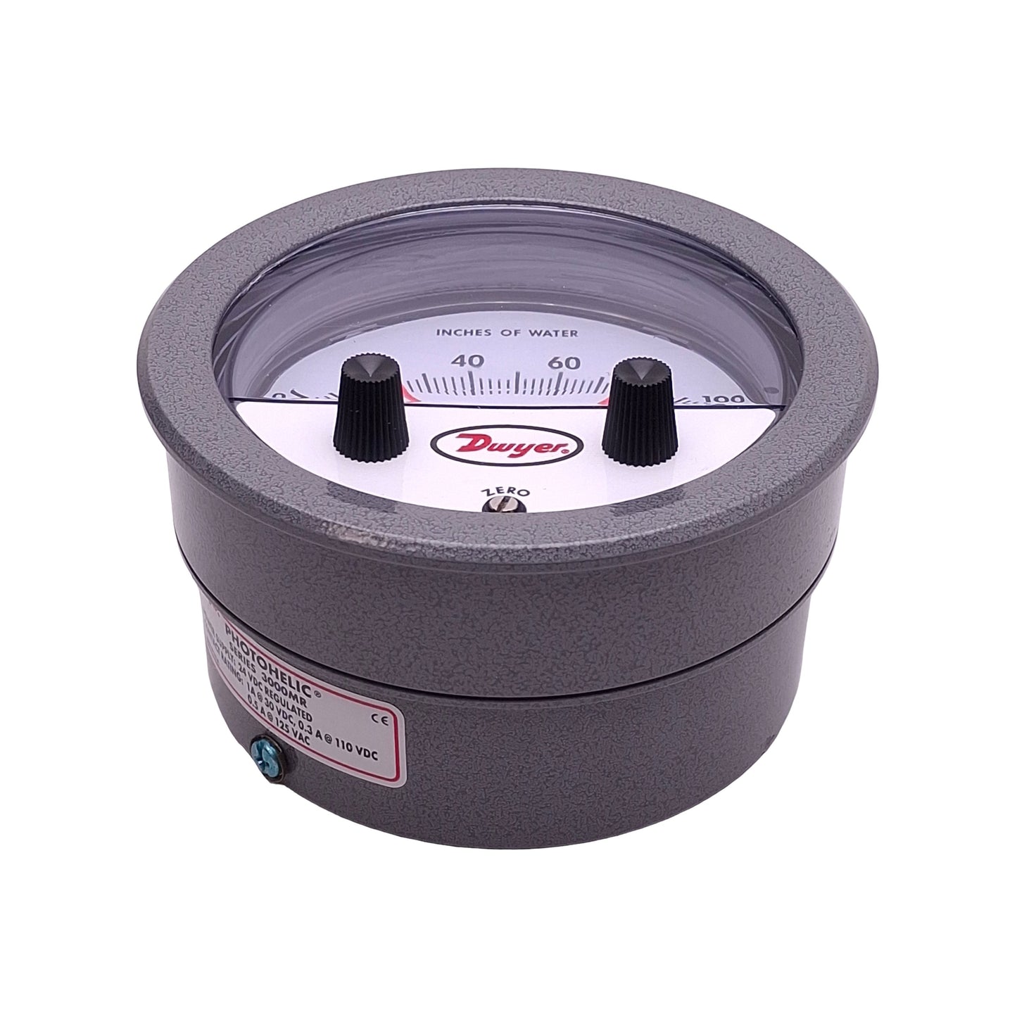 New – Open box Dwyer 3100MR-CBL20 Photohelic Pressure Switch/Gauge 24VDC SPDT NO/NC, 0-100inH₂O