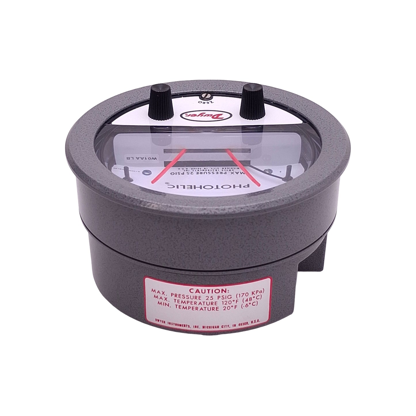 New – Open box Dwyer 3100MR-CBL20 Photohelic Pressure Switch/Gauge 24VDC SPDT NO/NC, 0-100inH₂O
