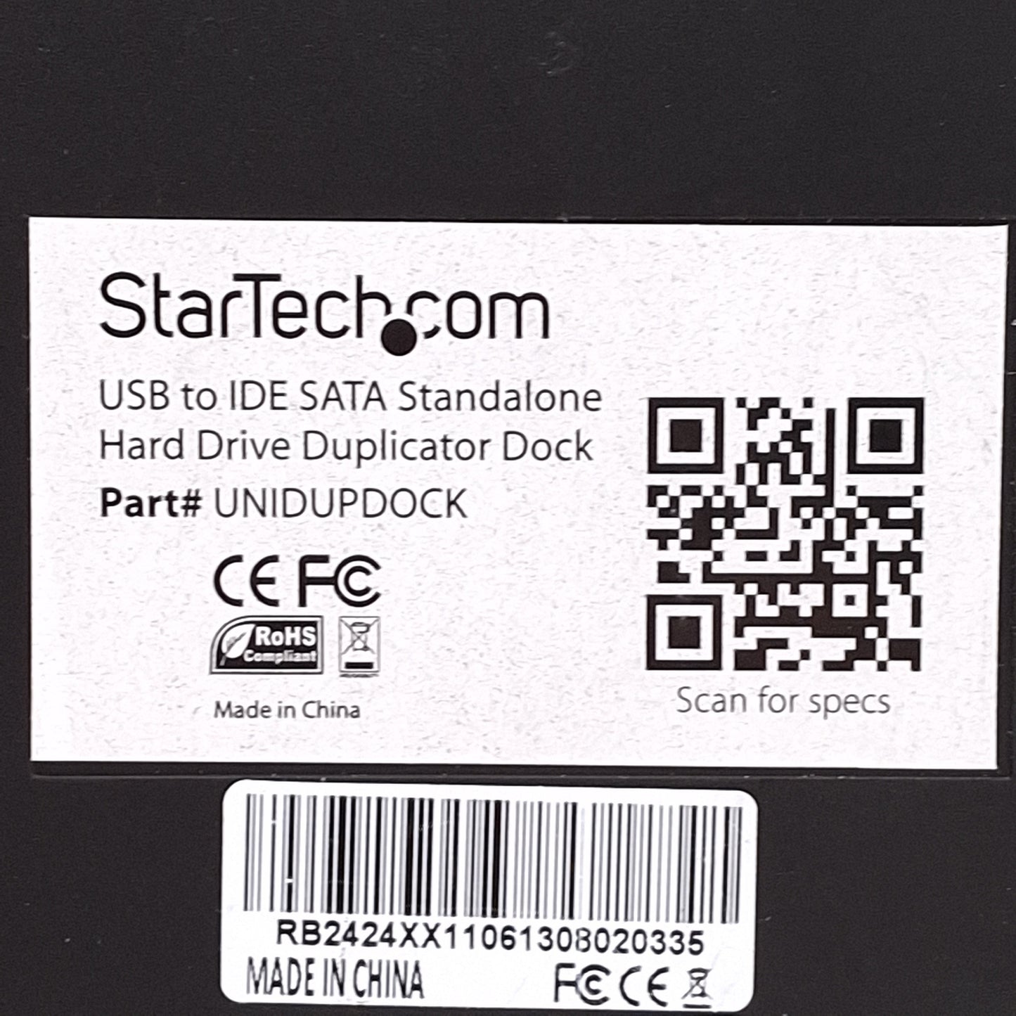 Used StarTech UNIDUPDOCK USB to IDE SATA Standalone HDD Hard Drive Duplicator Dock