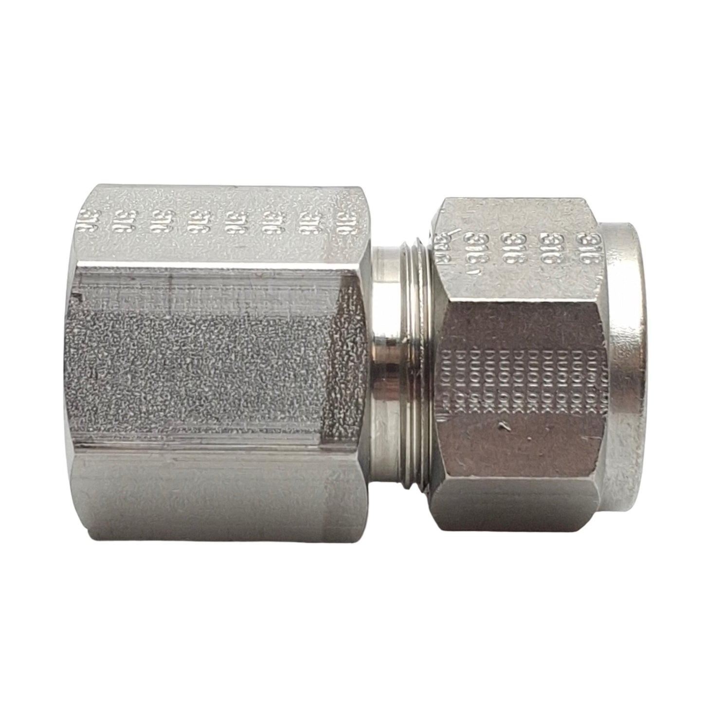 New – Open box SSP ISSD10FC8 Duolok Female Connector, 1/2in NPT Female to 5/8in OD Tube