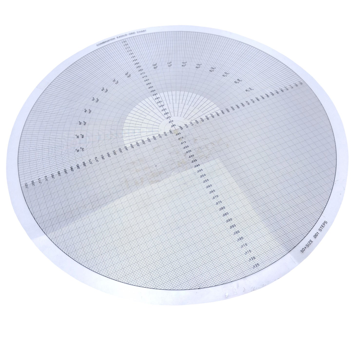 Used Combination Raduis-Grid Chart 50x Magnification, Increments of 0.001