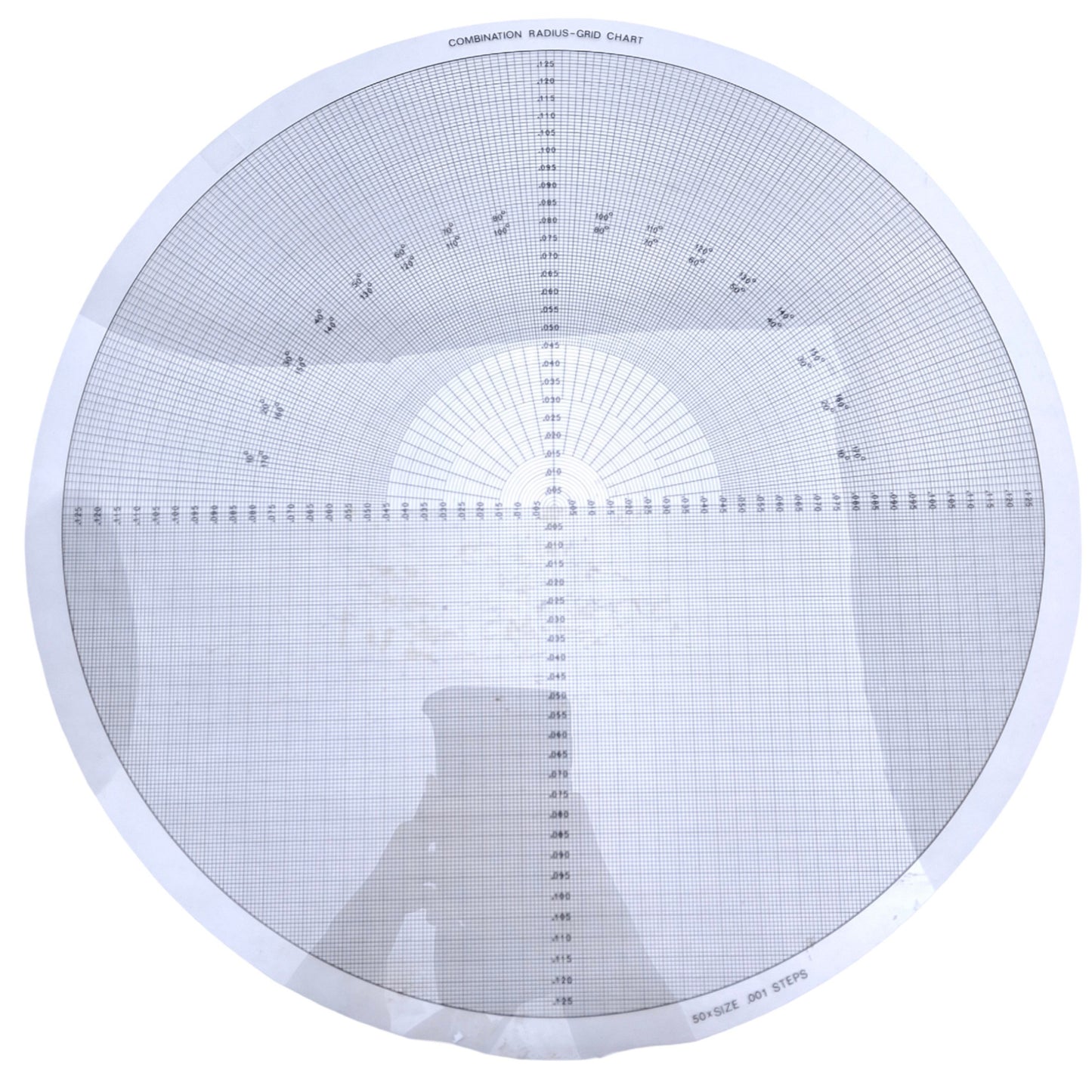 Used Combination Raduis-Grid Chart 50x Magnification, Increments of 0.001