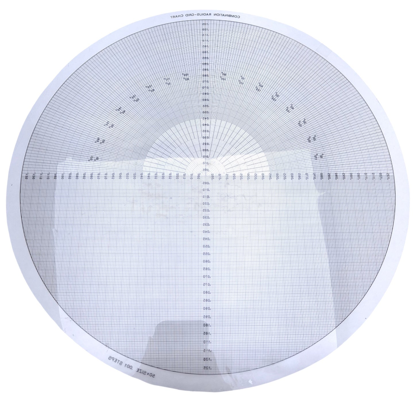 Used Combination Raduis-Grid Chart 50x Magnification, Increments of 0.001