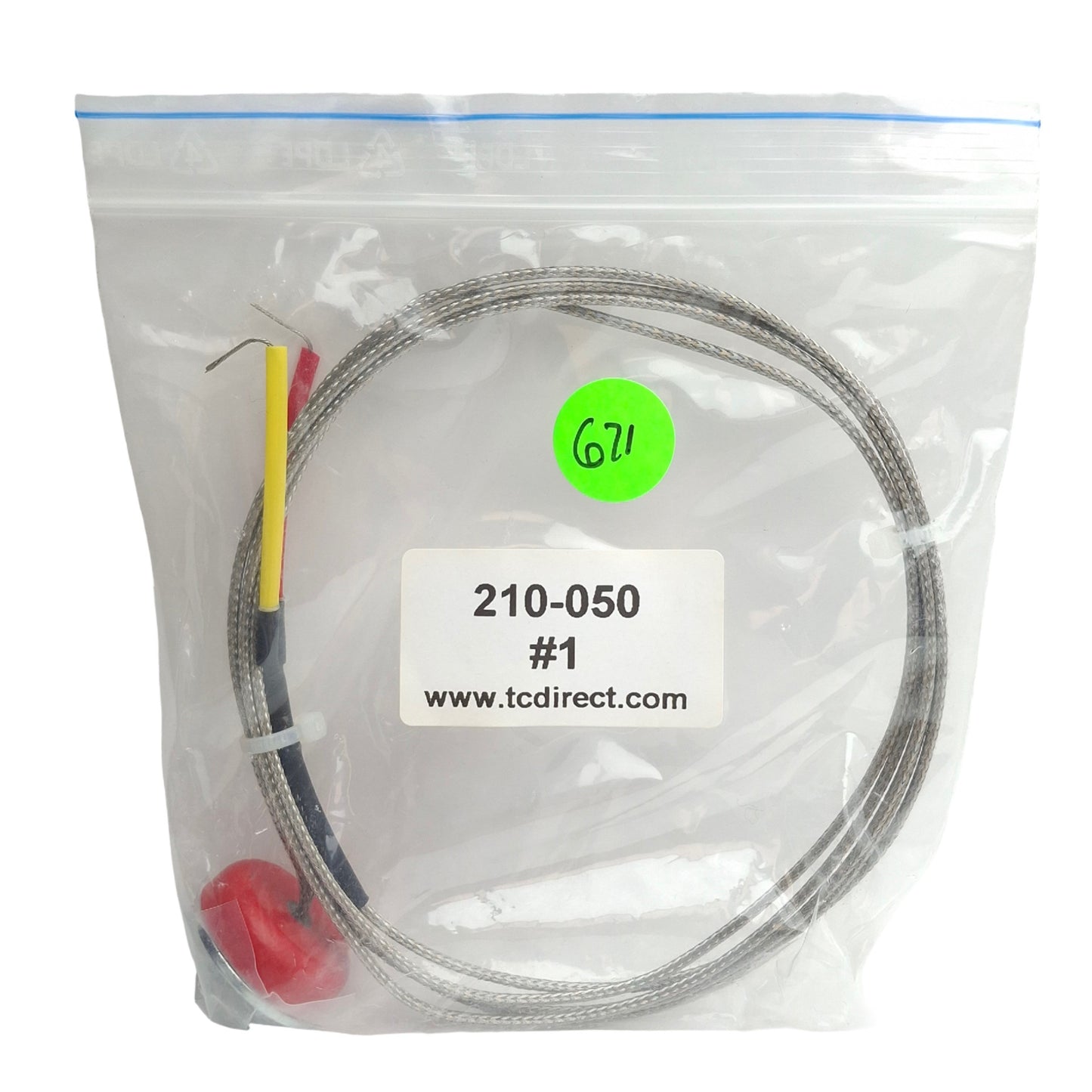 New TC Direct 210-050 Magnet Thermocouple, ø1.14in x 0.33in Thick, Type K, 72in Lead