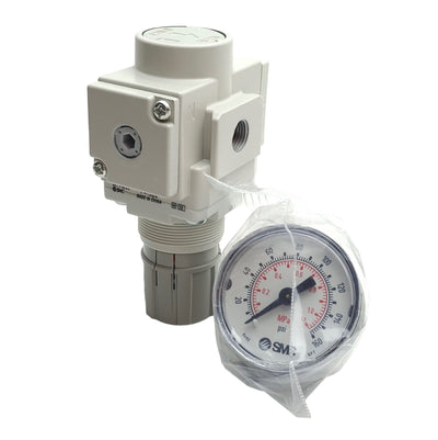 New – Open box SMC AR20K-N01-NZ Pneumatic Regulator 1/8in NPT, 7~125psi Set Pressure, 1.5MPa