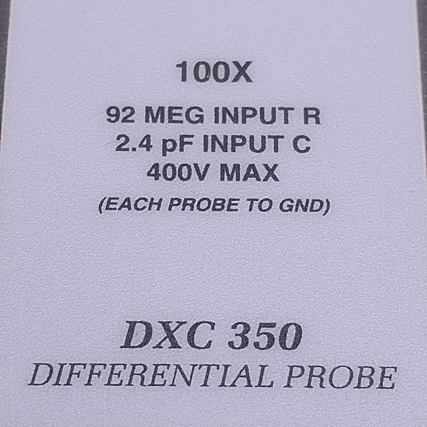 Used LeCroy DXC350 Oscilloscope Differential Probe, 92MEG Input R 2.4pF Input C, 400V
