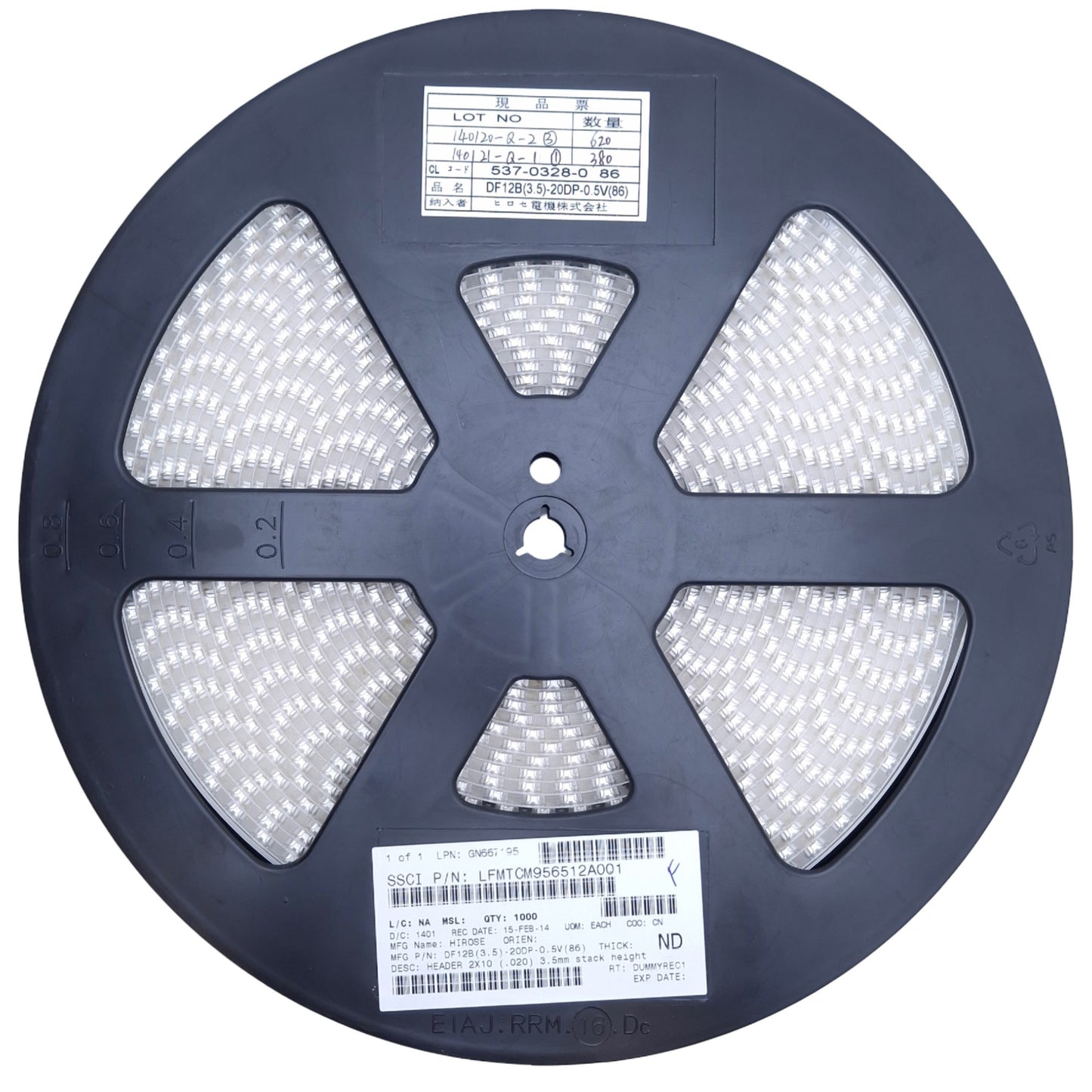 New Lot of 1000 Hirose Orien DF12B(3.0)-20DP-0.5V(86) SMT Connector 0.5mm Pitch