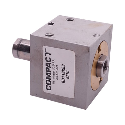 Used Compact BD118X58 Pneumatic Cylinder, 1-1/8in Bore, 5/8in Stroke, 1/8in NPT