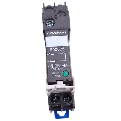 Used Crydom ED06C5 Solid State Relay, SPST-NO, 18-32VDC In, 48VDC 5A Max, DIN Rail