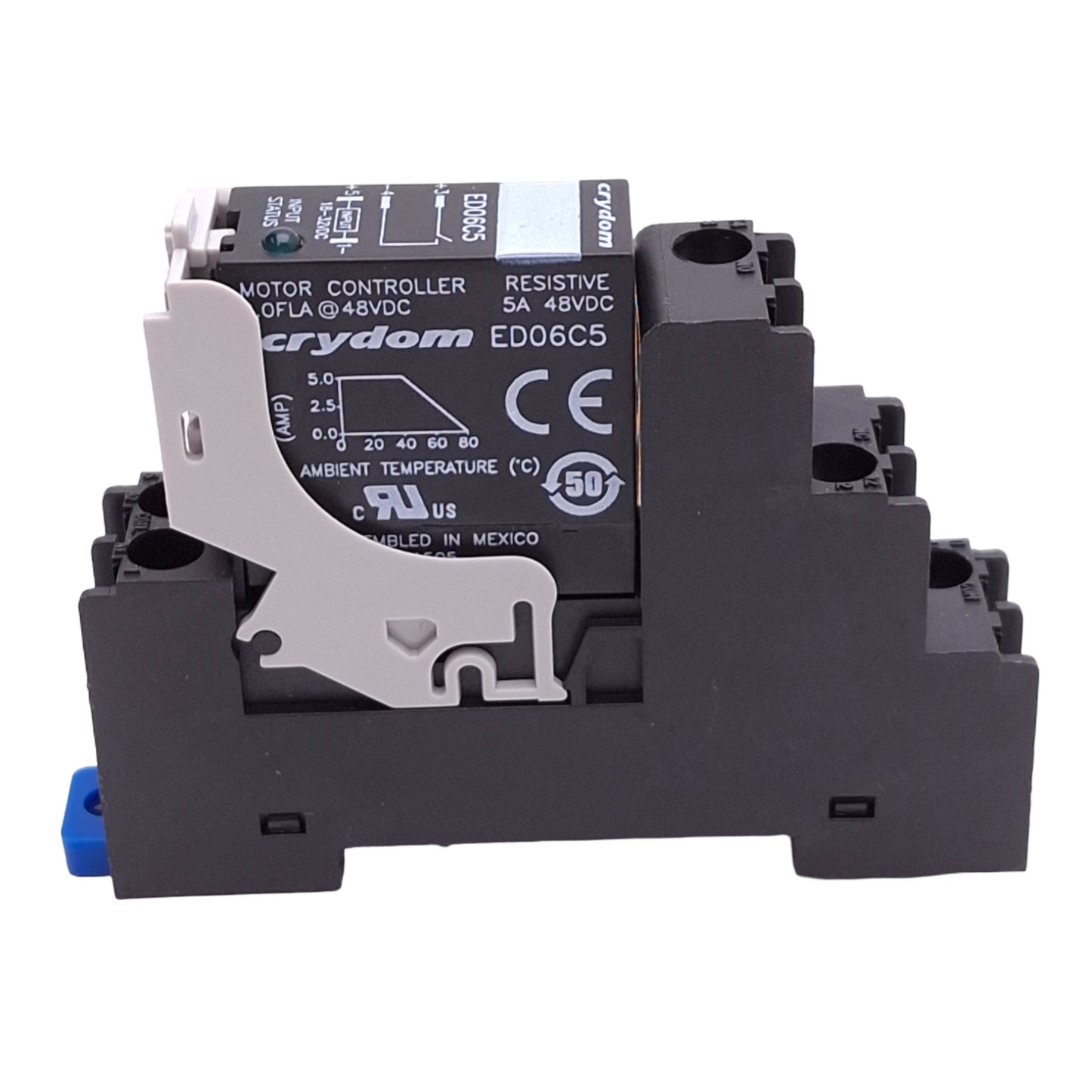 Used Crydom ED06C5 Solid State Relay, SPST-NO, 18-32VDC In, 48VDC 5A Max, DIN Rail