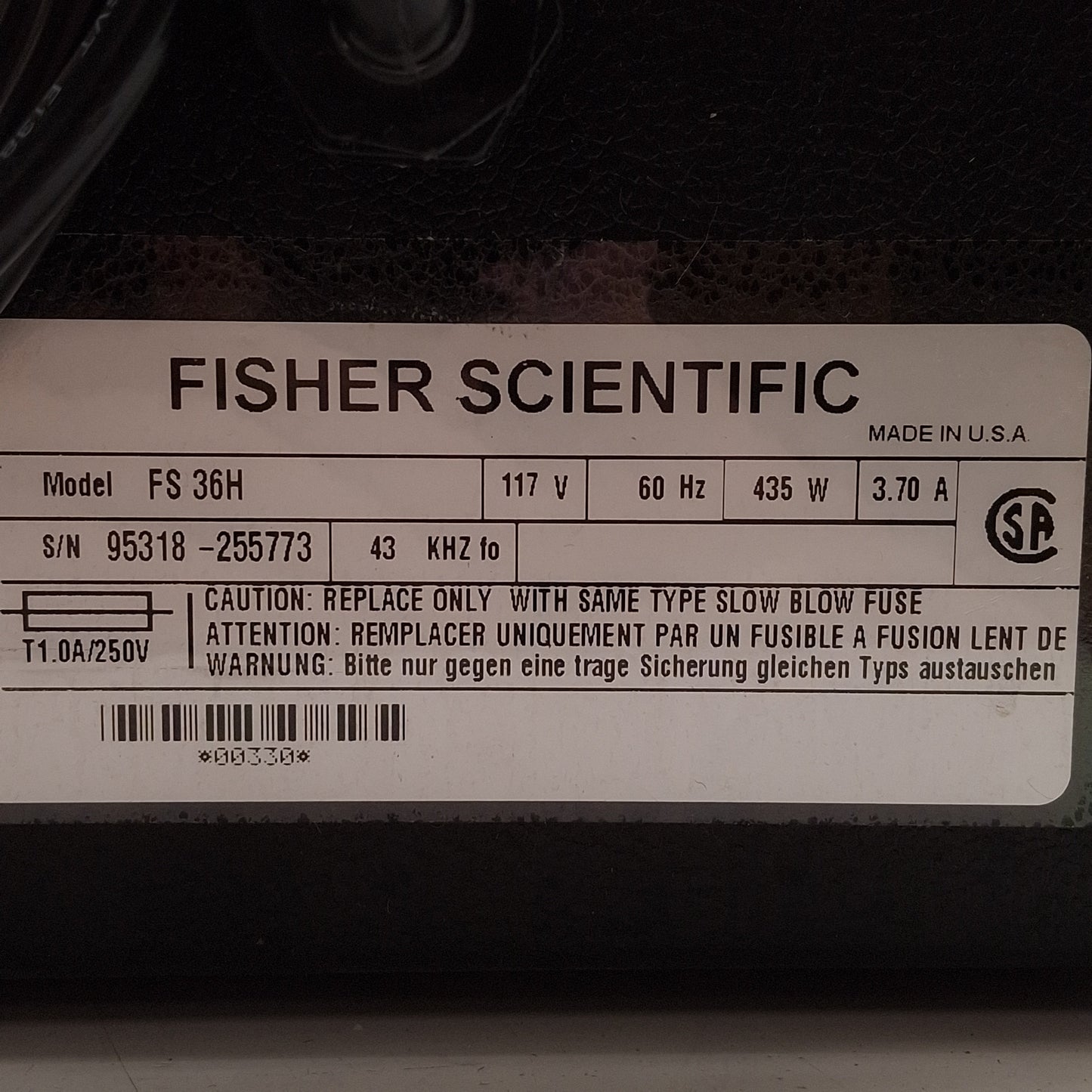 Used Fisher Scientific FS36H Heated Ultrasonic Cleaner 11.5 x 9.25 x 8in 43kHz 117VAC