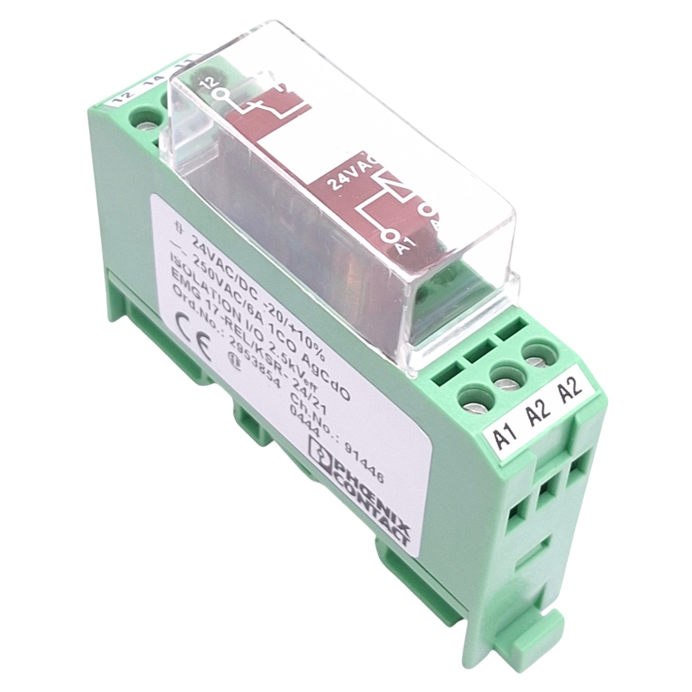 Phoenix Contact 2953854 Relay Module, SPDT, 250V 6A Max, 24VAC/DC Coil ...