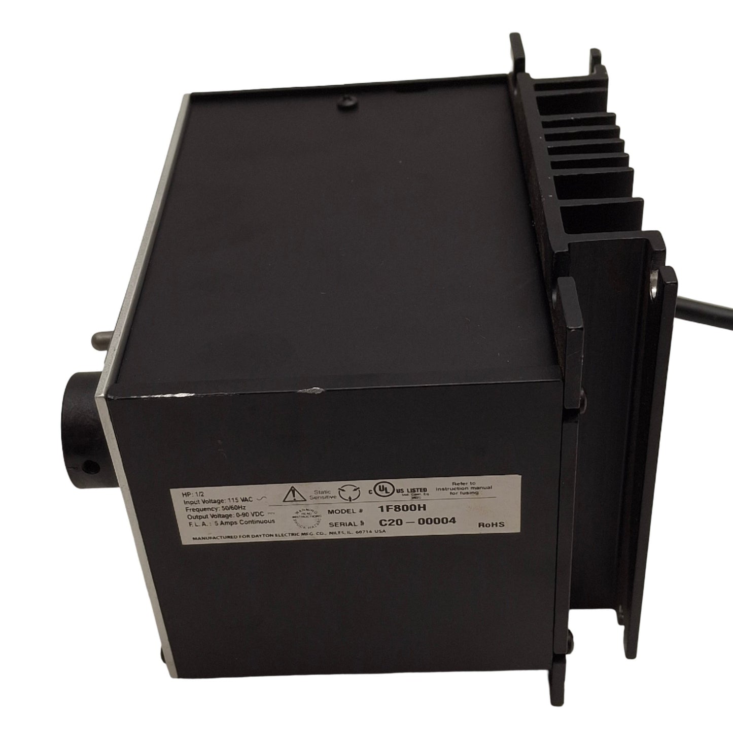 Used Dayton 1F800H Speed Controller, 120VAC Input, 90VDC Output, 9 Foot Cord