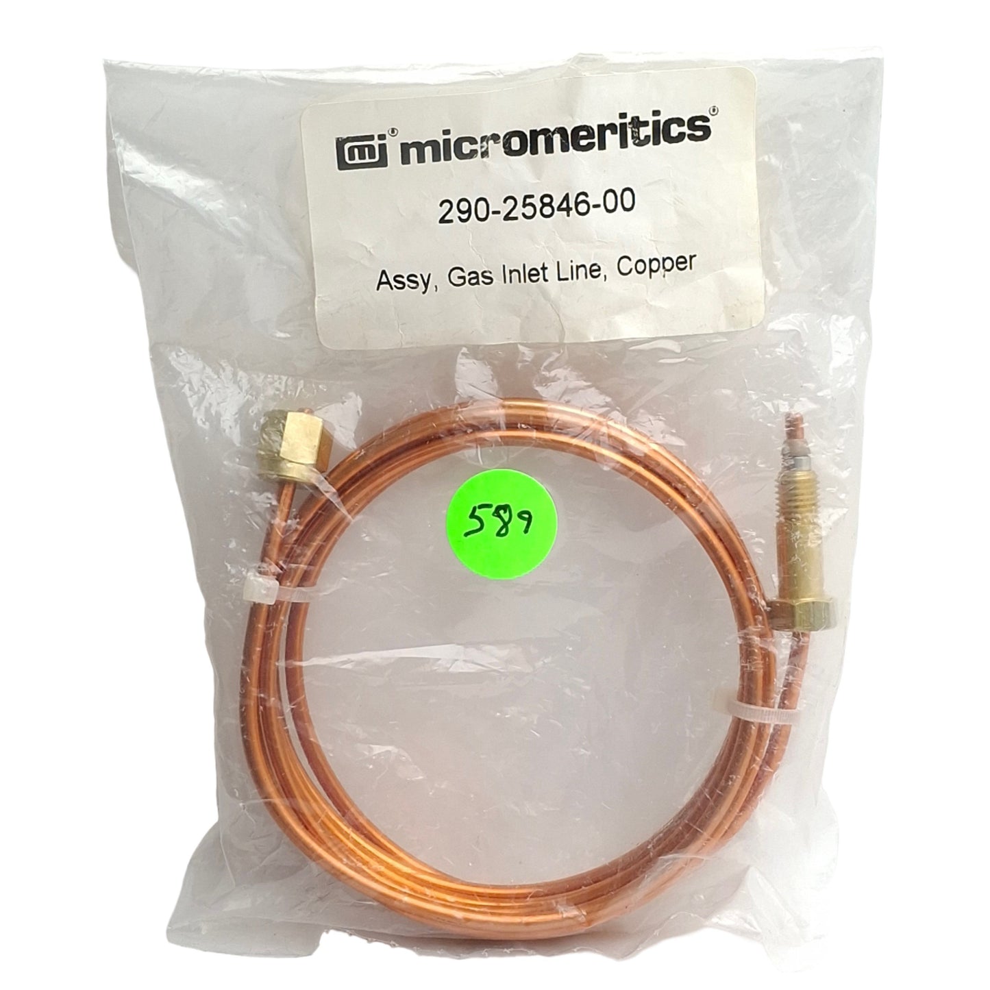 New Micromeritics 290-25846-00 Gas Inlet Line Assembly ø1/8in x 6ft, For 3Flex