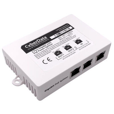 New – Open box CyberData 011187D Gigabit Switch w/ PoE Power Splitter, 2-Port, RJ45, 36-56VDC