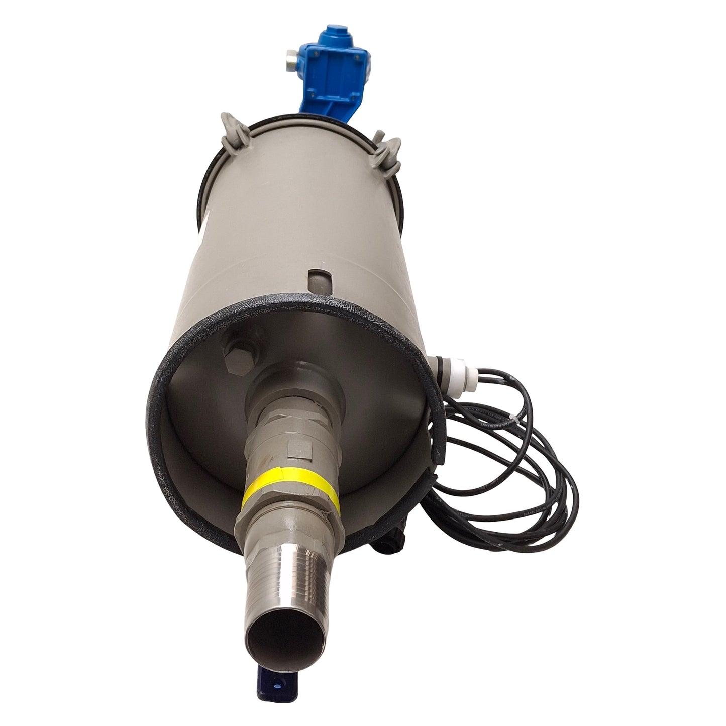 Used Silvan Pressure Tank w/ Binks Mixer Gearbox, ø9" x 19" Inner, 5 Gal, ø2" Outlet