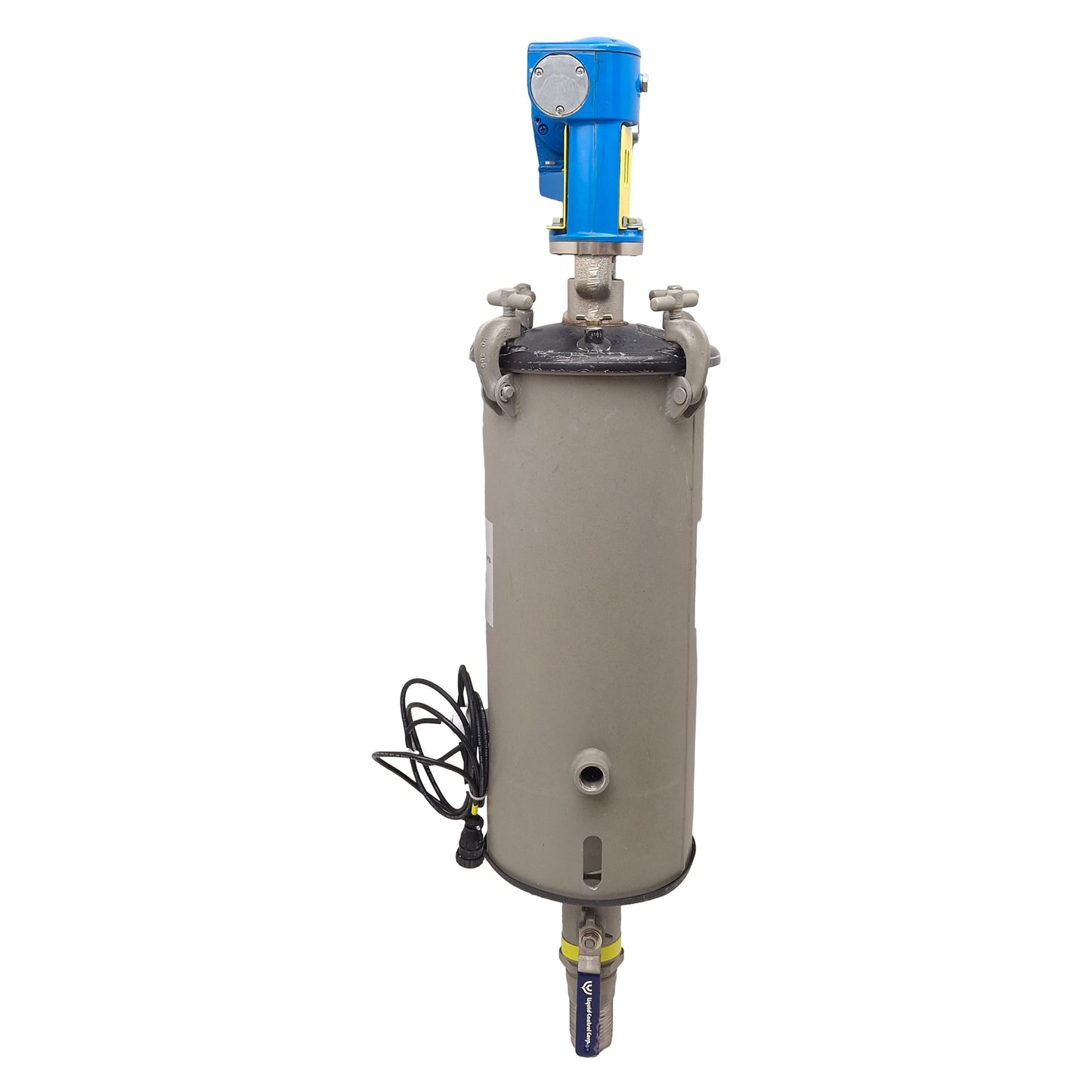 Used Silvan Pressure Tank w/ Binks Mixer Gearbox, ø9" x 19" Inner, 5 Gal, ø2" Outlet