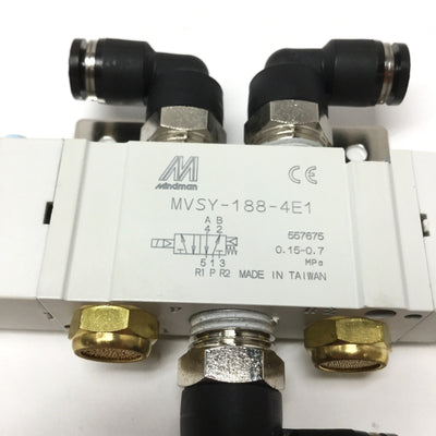 New – Open box Mindman MVSY-188-4E1 Solenoid Valve, 5-Port 2-Position, Rc1/4, 24VDC, 0.7MPa