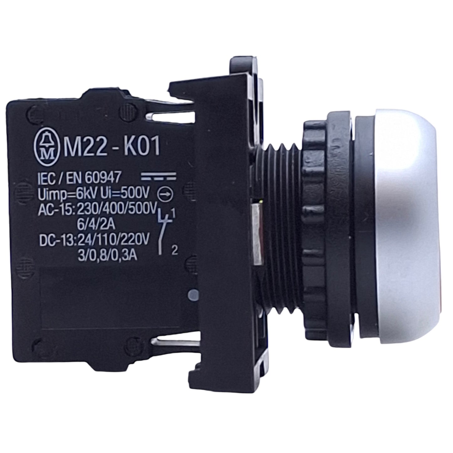 Used Eaton M22-DL-R-X0-K01 Red Illuminated Momentary Push Button ø22.5mm, 1NC