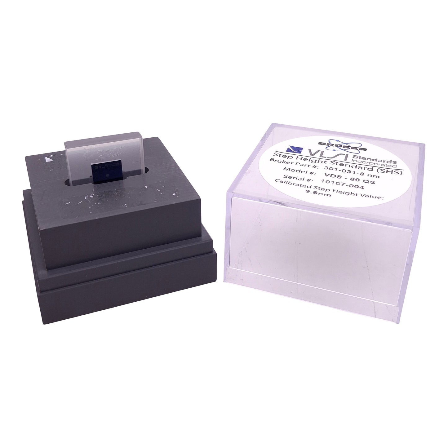 Used VLSI Standards VDS-80QS Step Height Standard Calibrator, 9.6nm, 1 x 1 x 0.23in