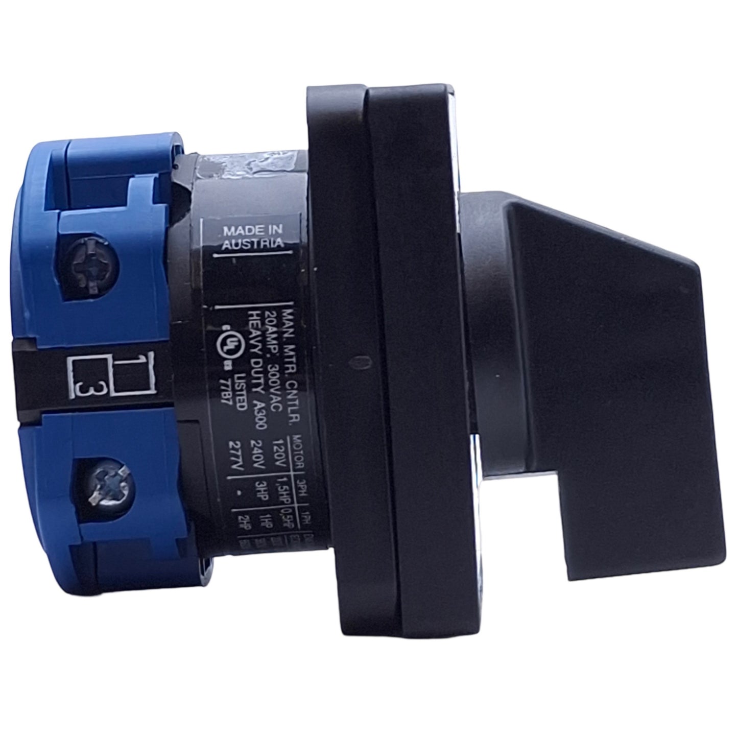 Used Kraus & Naimer CA10 A290 Rotary Cam Switch 1 Pole, 2 Position, 20A, 300VAC