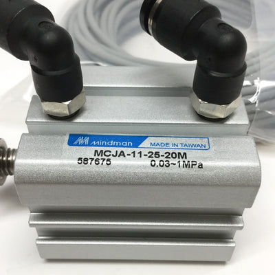 New – Open box Mindman MCJA-11-25-20M Compact Air Cylinder Ø25 Bore, 20mm Stroke w/Reed Switch