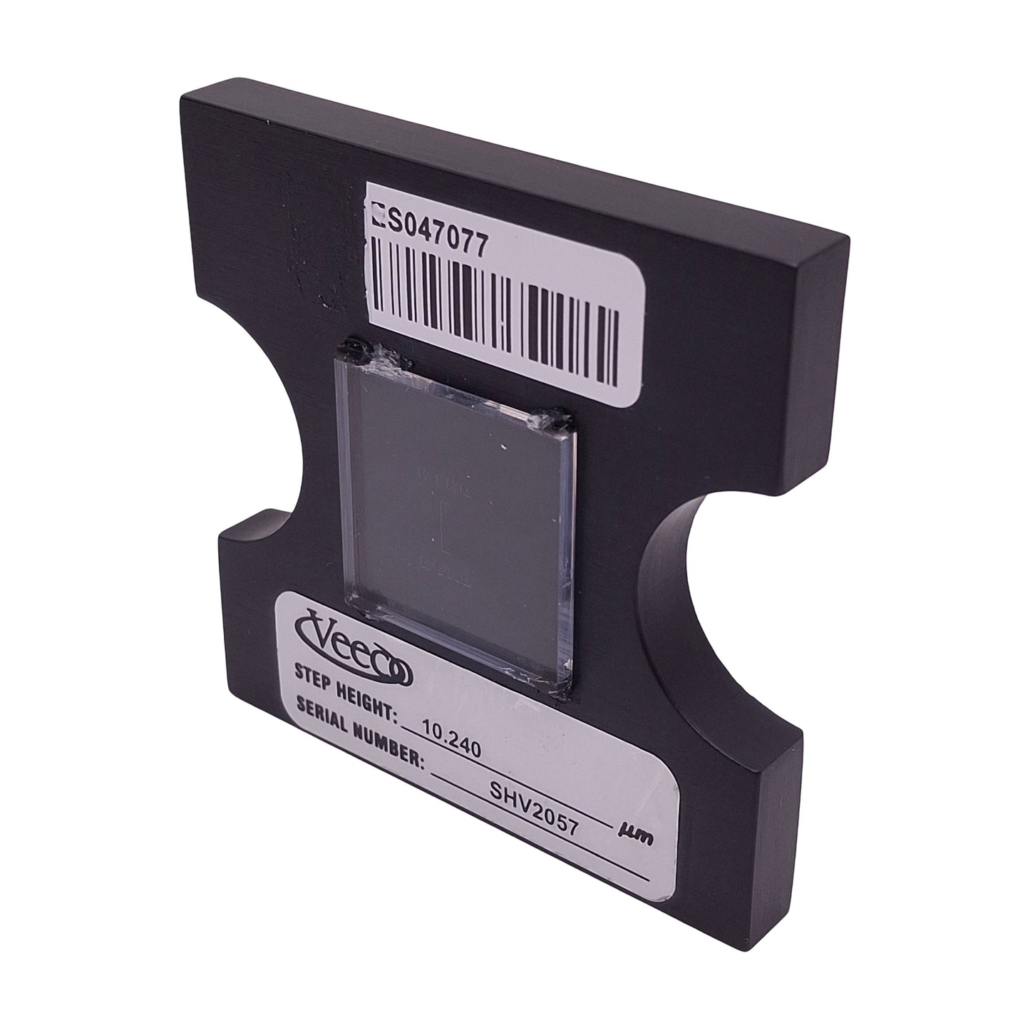 Used Veeco Materion 830-202 SHV2057 Step Height Standard Calibrator, 10.24µm, 1" x 1"