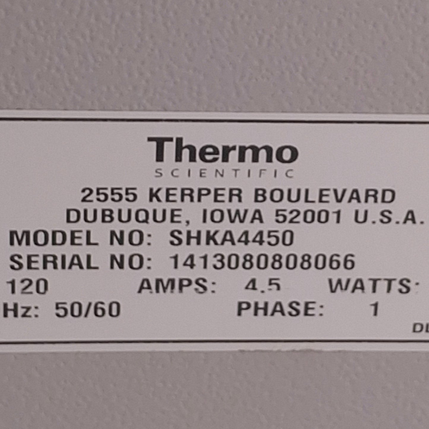Used Thermo Scientific SHKA4450 MaxQ 4450 Incubated Shaker 120VAC 4.5A, 40-400RPM±10