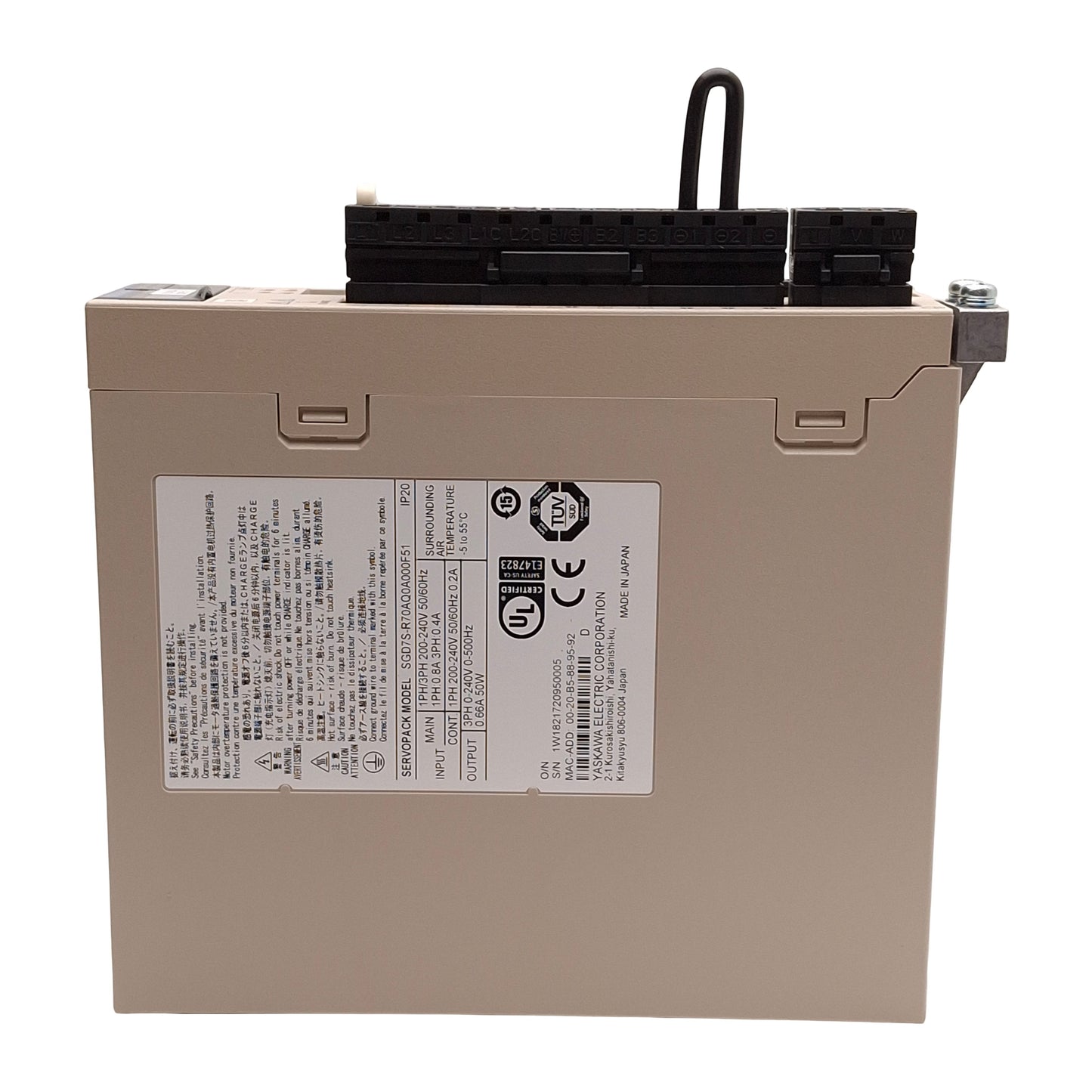 New Yaskawa SGD7S-R70AQ0A000F51 SigmaLogic7 Compact Servopack, 50W, 3Ø 240VAC, 500Hz