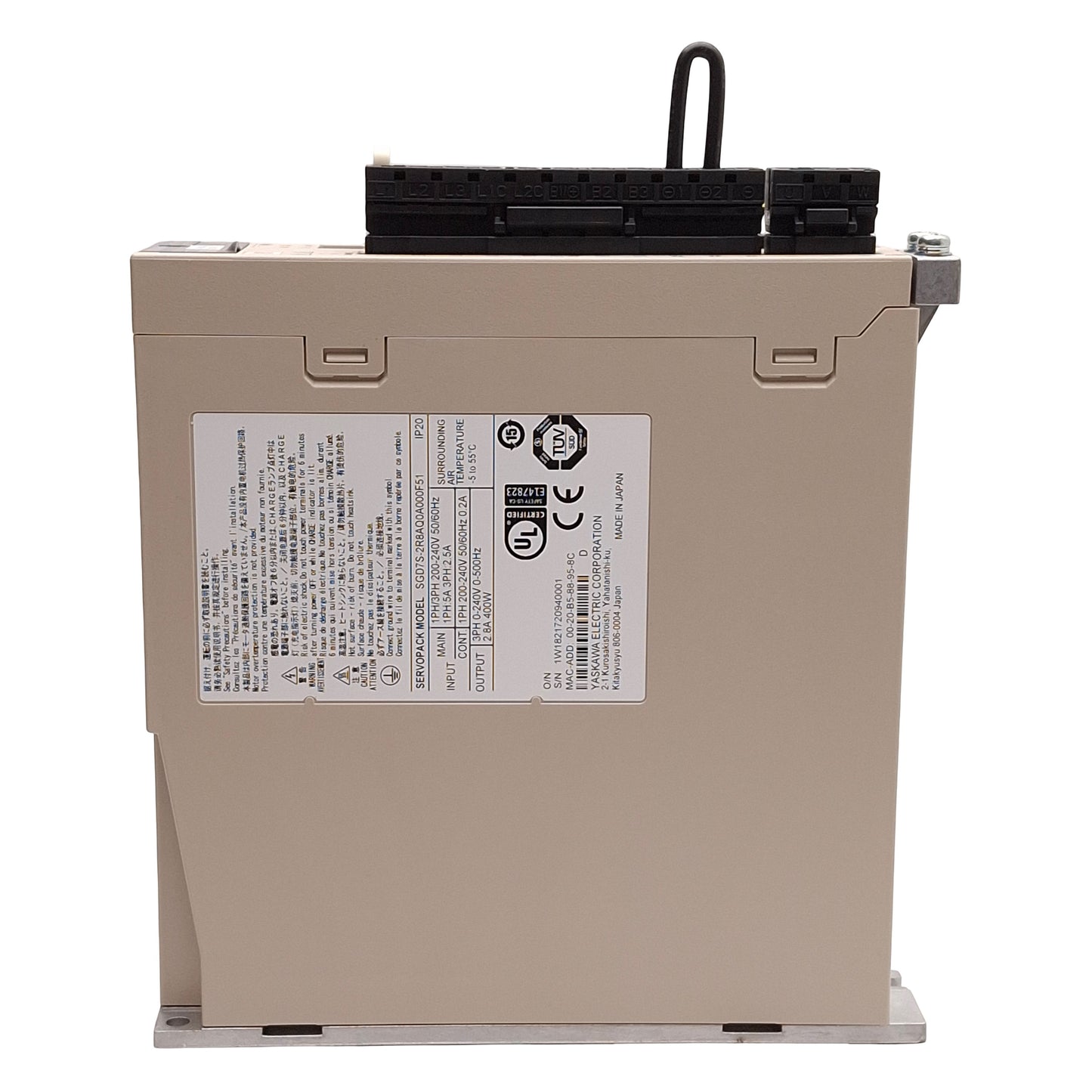 New Yaskawa SGD7S-2R8AQ0A000F51 SigmaLogic7 Compact Servopack 400W, 3Ø 240VAC, 500Hz
