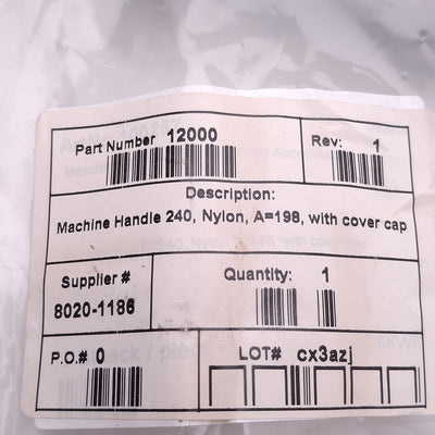 New 80/20 12000 Ergonomic Plastic Nylon Handle, Black, 45/40/15 Series, 100mm W