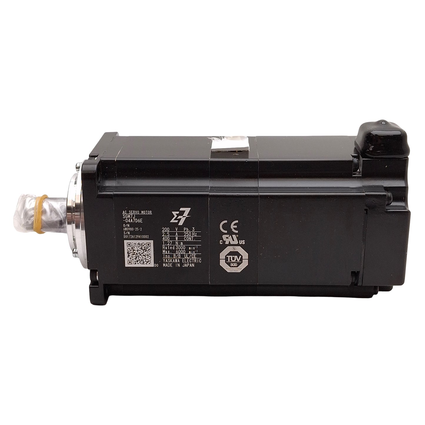 New Yaskawa SGM7J-04A7D6E AC Servo Motor, 400W, 3Ø 200VAC 2.5A 250Hz, 24VDC Brake