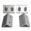 Used Lot of 4 80/20 45-4334 Wide Gusseted Inside Corner Bracket, 45 Series, 87 x 45mm