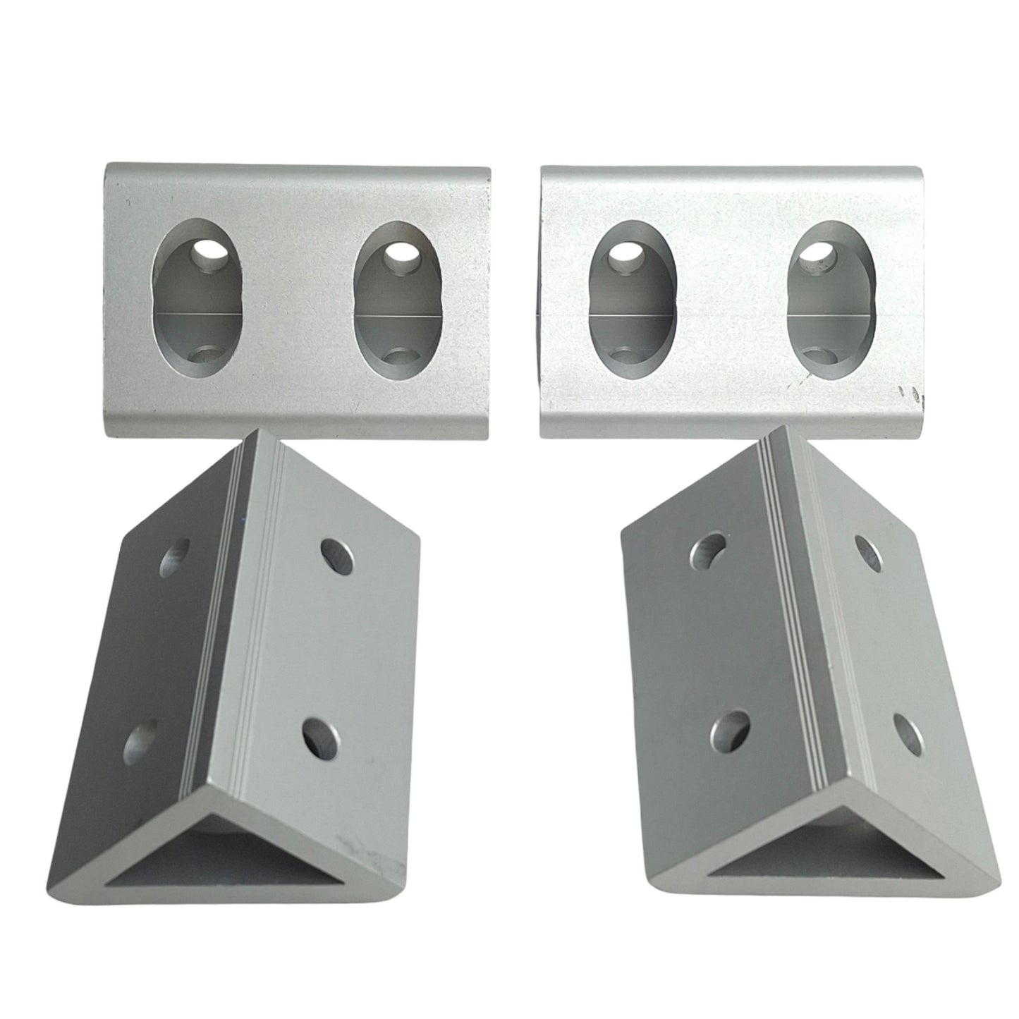 Used Lot of 4 80/20 45-4334 Wide Gusseted Inside Corner Bracket, 45 Series, 87 x 45mm