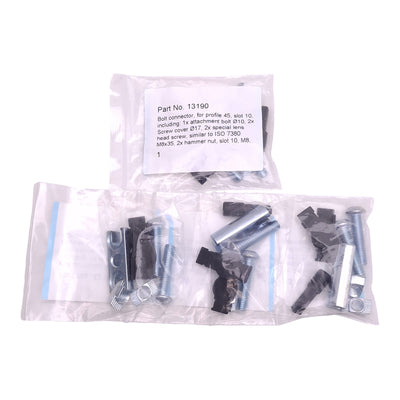 New Lot of 4 80/20 13190 Bolt Connector, 45 Series, M8 x 35, 42 L x 19 W x 44.4mm H