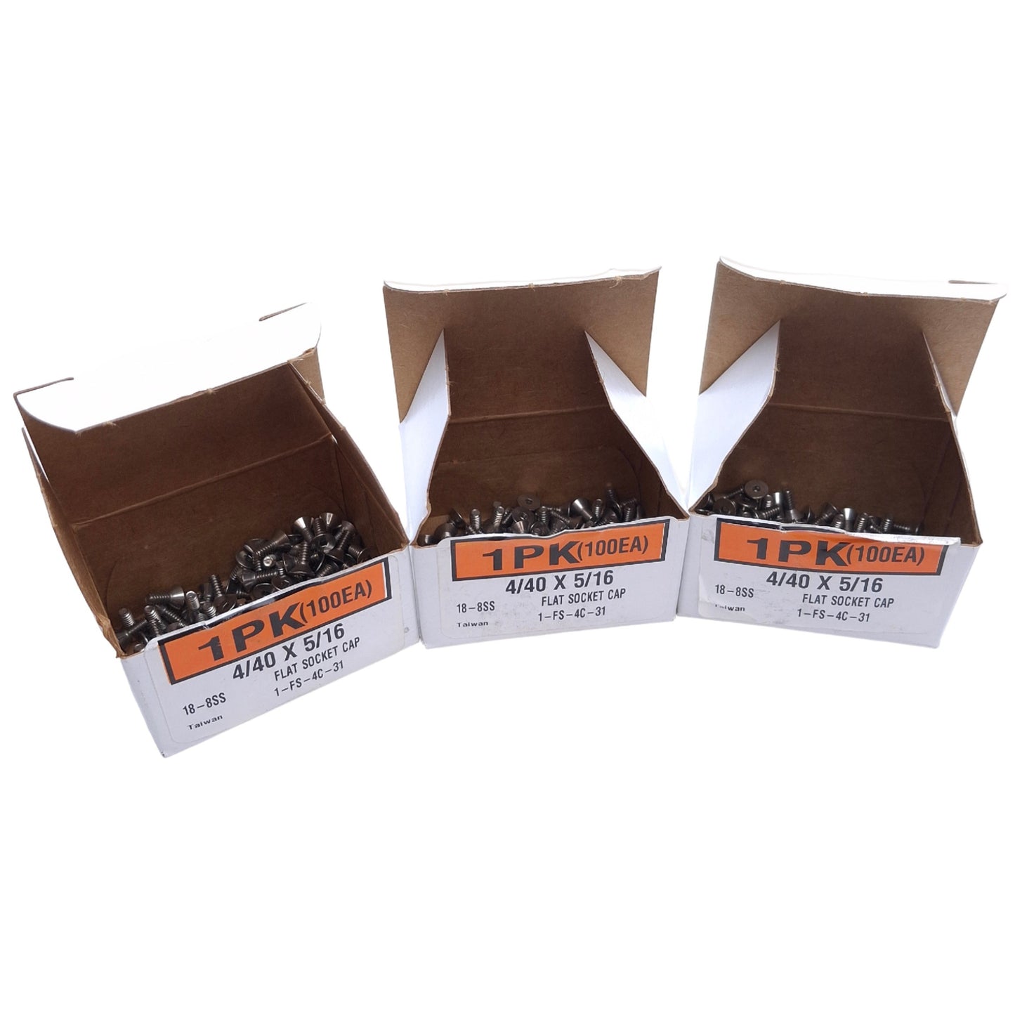 New – Open box Lot of 300 Stainless Steel Flat Socket Head Cap Screw #4-40 Thread, 5/16" Length