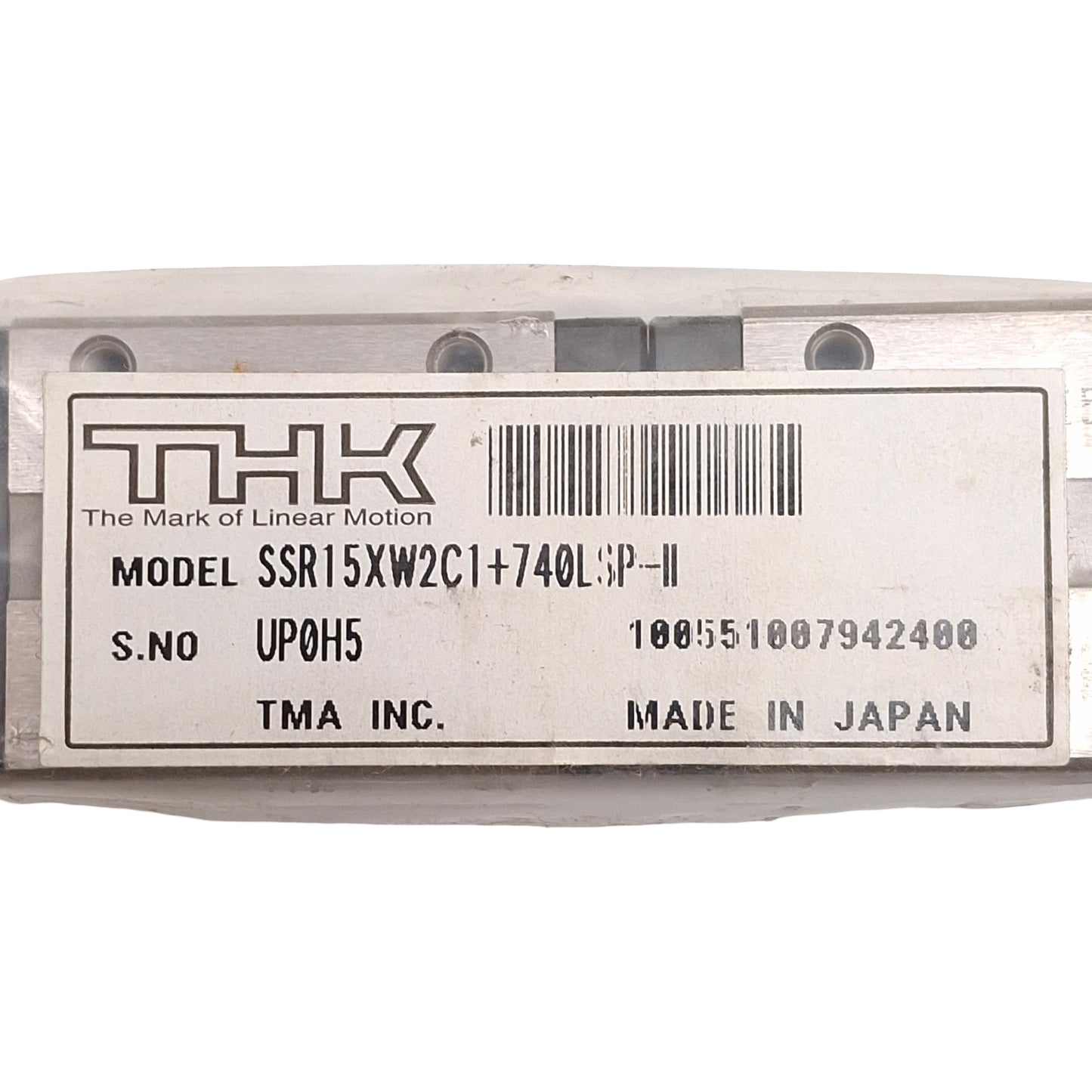 New THK SSR15XW2C1+740LSP-II Linear Guide Assembly, 15x750mm Rail, 56.9x34mm Slides
