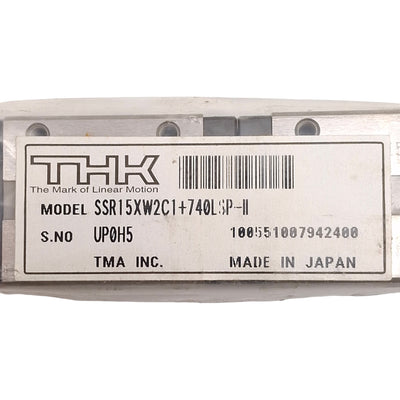 New THK SSR15XW2C1+740LSP-II Linear Guide Assembly, 15x750mm Rail, 56.9x34mm Slides