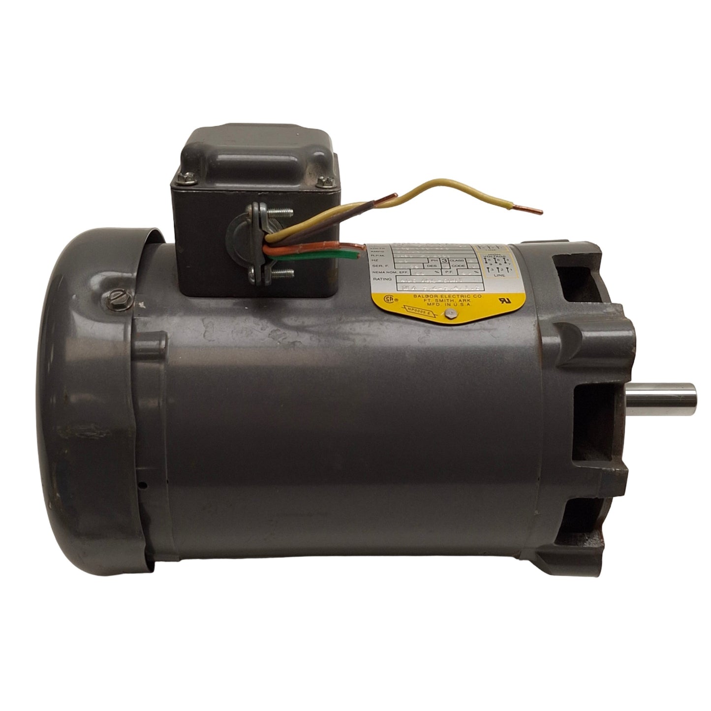 Used Baldor M11615 Pump Motor, 56CZ Frame, 208-230/460VAC 3-Ph, 3450RPM, ø5/8in Shaft