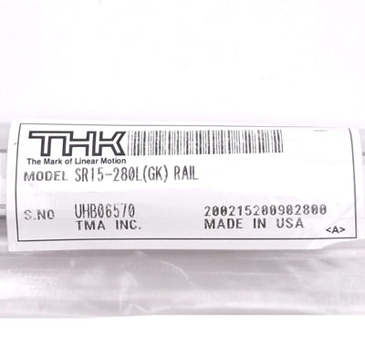 New THK SR15-280L Linear Guide Rail, 15x280x12.5mm, 60mm Pitch, 20.5kN Max