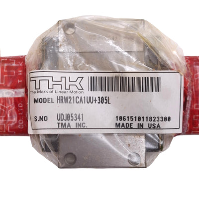 New THK HRW21CA1UU+305L Linear Rail Assembly, 37x305x11mm Rail, 68x54.5mm Block