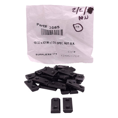 New Lot of 25 80/20 3085 Double Anchor Slide-In T-Nut, #10-32, 0.936in L x 0.431in W