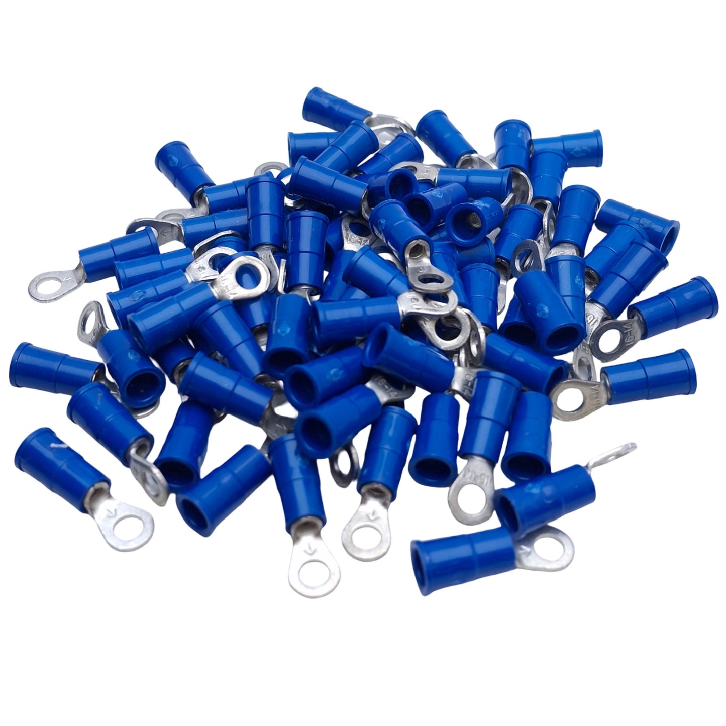 New – Open box Lot of 100 3M 12-6S-P Vinyl-Insulated Ring Terminal 16-14 AWG Wire, #6 Stud Size