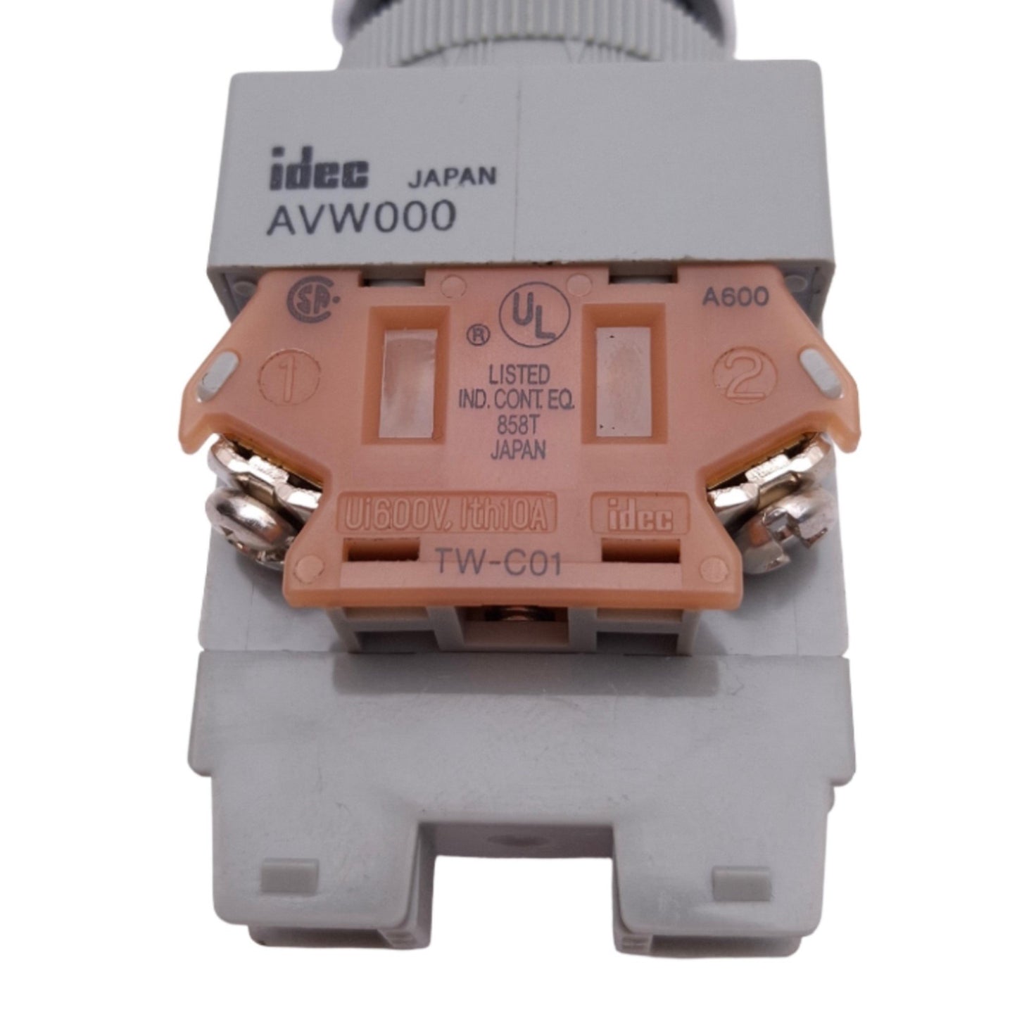 Used IDEC AVW402-R Red Illuminated Push/Twist E-Stop Switch, ø22mm, 2NC, 600V 10A Max